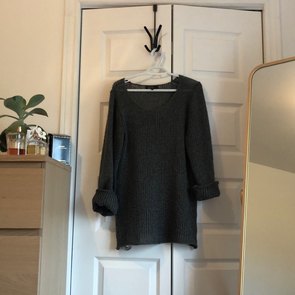 gray sweater